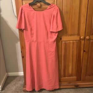 Ann Taylor Dress with Flutter Sleeves